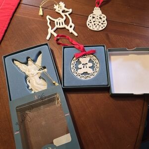 4 Lenox Ornaments, 2 W/box; 2 Without